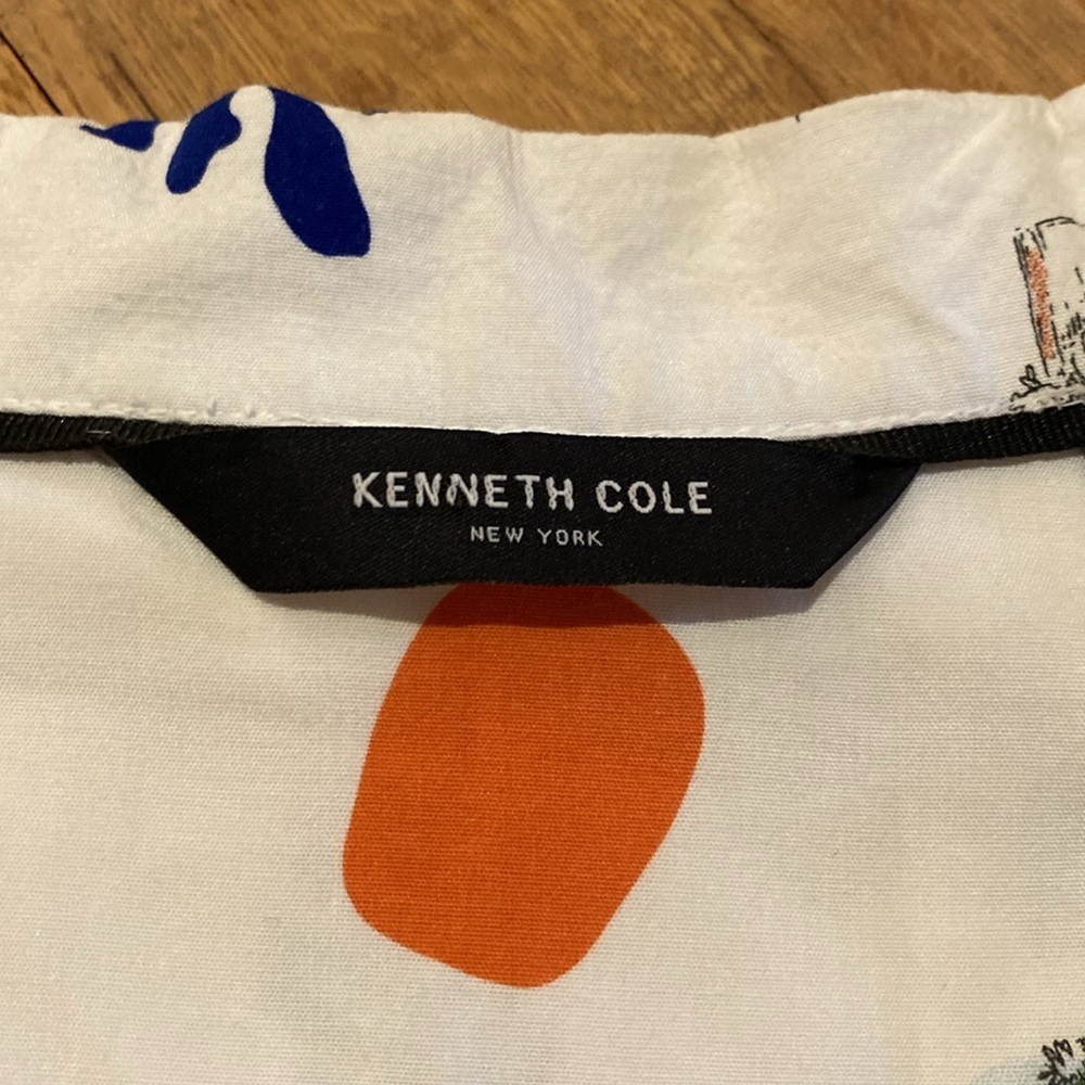 Kenneth Cole Shirt Mens White Button S/S Italy Viva La Vita Live Life LARGE 2024 - Picture 2 of 9